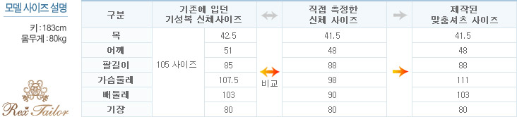 모델사이즈설명